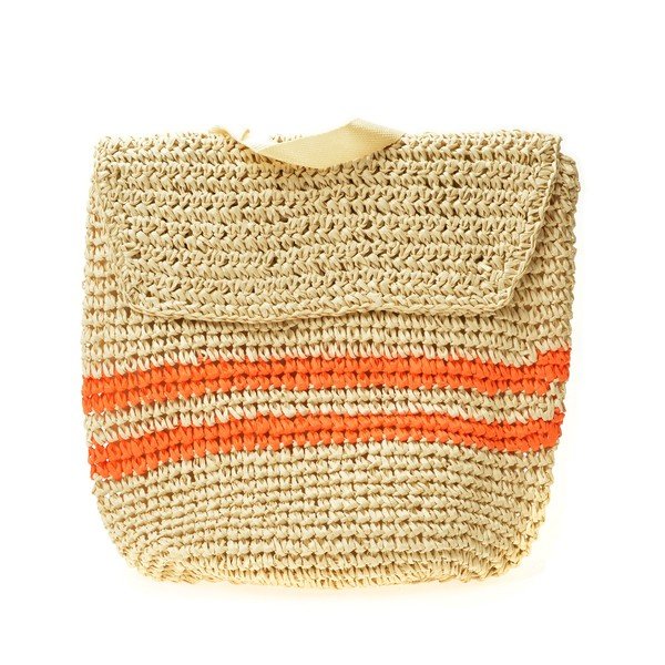 Orange női szalma hátitáska - Mangotti Bags