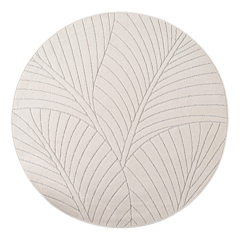 Krémszínű kerek kültéri-beltéri szőnyeg ø 120 cm Nova 1203 – Ayyildiz Carpets