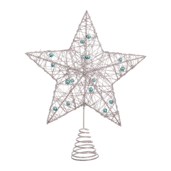 Star ezüstszínű karácsonyfa csúcsdísz - Unimasa