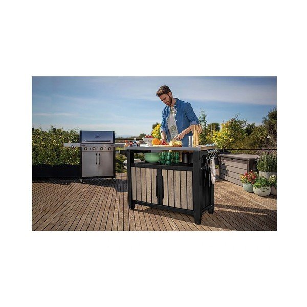 Műanyag tárolóasztal grillezéshez 134x52 cm Deco Unity XL – Keter-image-2