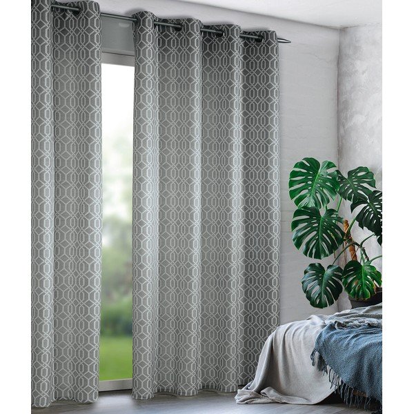 Szürke függöny 135x245 cm Dekor – Sehlbach-image-1