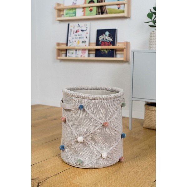 Világosbarna textil játéktároló kosár ø 30x35 cm Taupe – Kindsgut-image-4