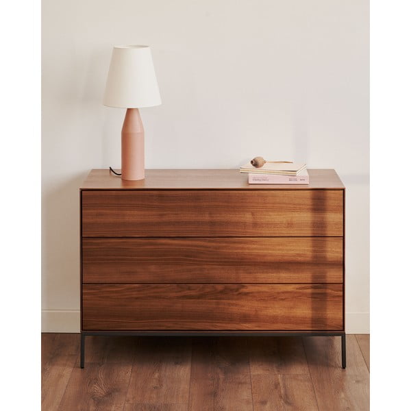 Natúr színű alacsony komód diófa dekorral 110x75 cm Vedrana – Kave Home-image-1