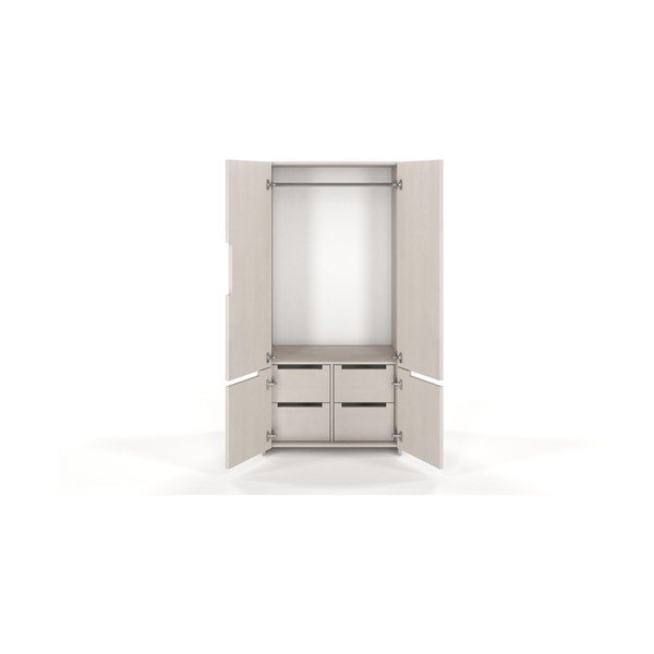 Bergman fehér fenyőfa ruhásszekrény, 86 x 180 cm - Skandica-image-1