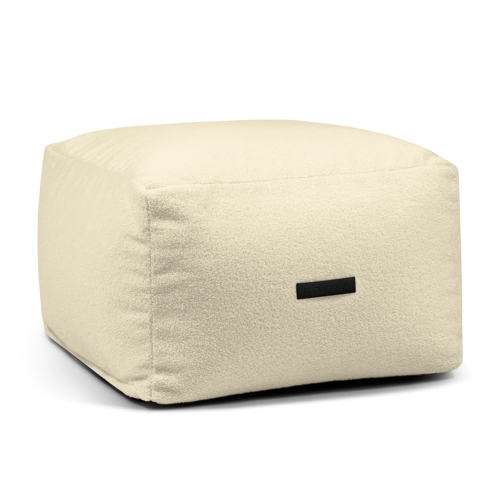 Krémszínű buklé babzsákfotel Softbox MooG  SLOWDOWN