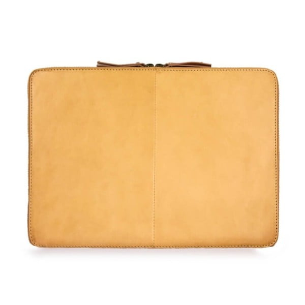 Bag Zipper bézs laptoptartó bőrből, méret: 15" - O My Bag