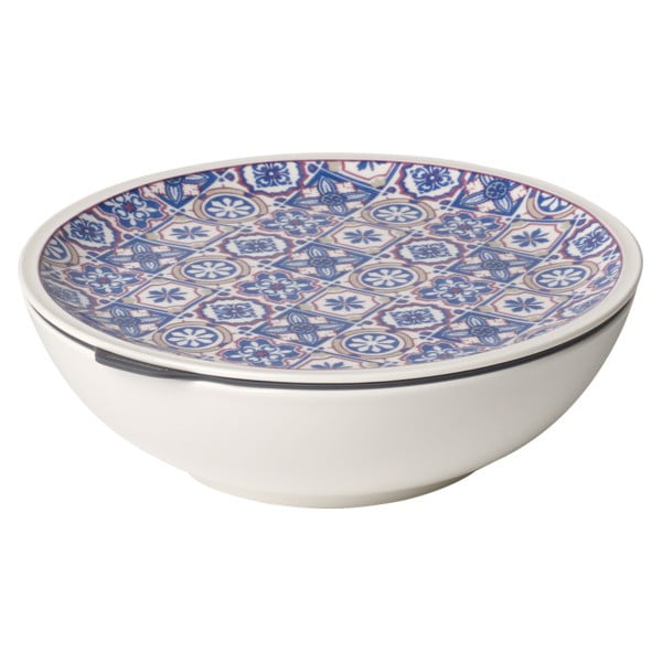 Like To Go kék-fehér porcelán ételtartó doboz, ø 16,3 cm - Villeroy & Boch