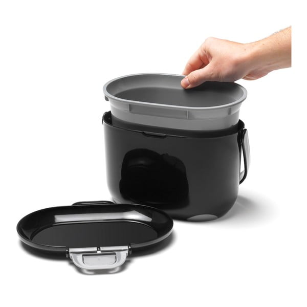 Caddy fekete-szürke komposztálható hulladék gyűjtő, 2,5 l - Addis-image-3