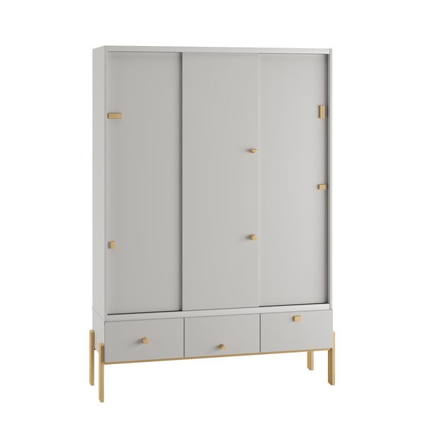 Világosszürke alacsony gyerek komód 150x25 cm Cube - Pinio-image-4