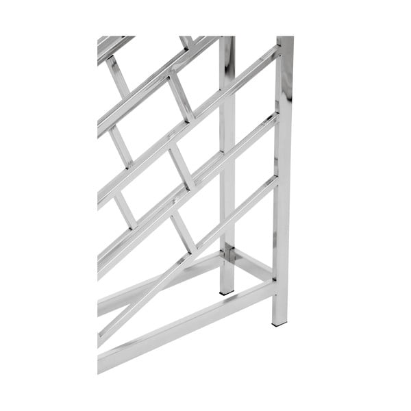 Fényes ezüstszínű fém bortartó polcos állvány, palackok száma 24 Barolo – Premier Housewares-image-3