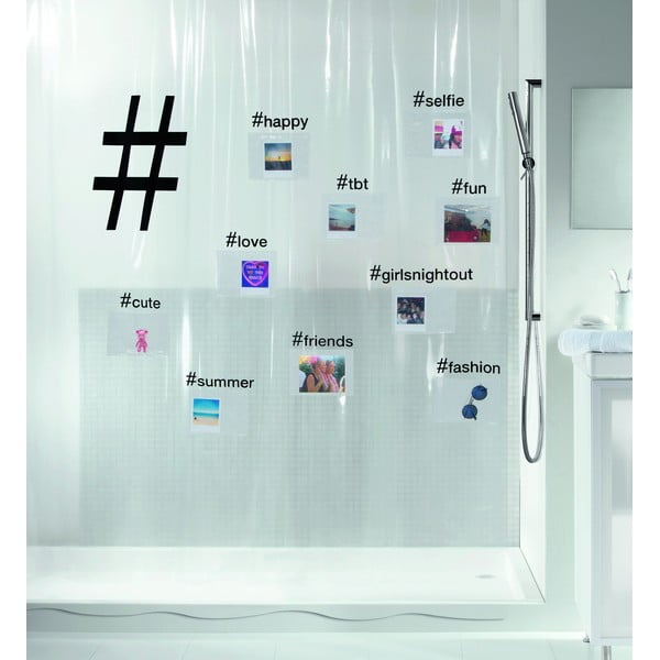 Zuhanyfüggöny 180x200 cm Hashtag – Spirella