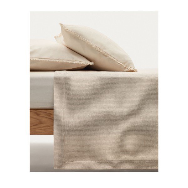 Bézs pamut ágytakaró 240x260 cm Bedar – Kave Home-image-2
