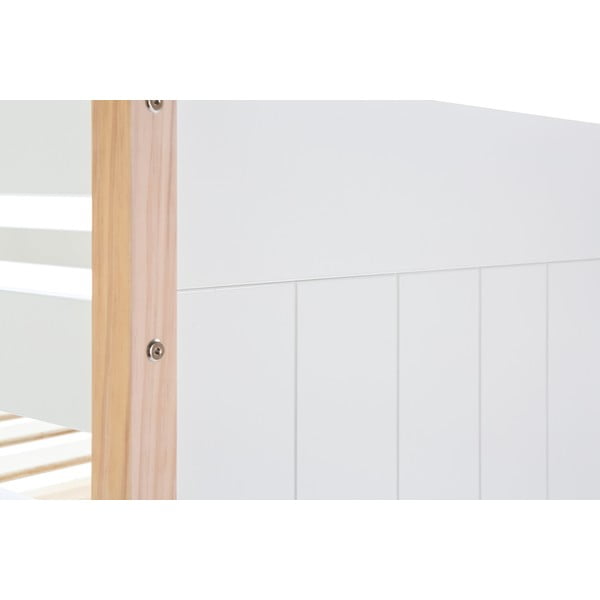 Fehér emeletes borovi fenyő gyerekágy 90x190 cm Kiara – Marckeric-image-1