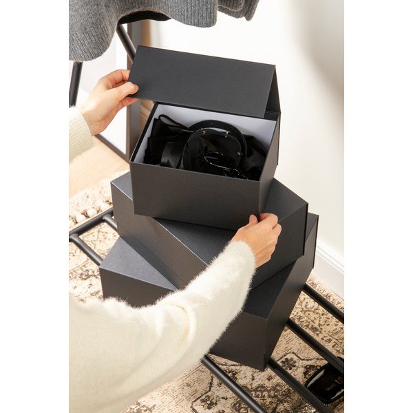 Fedeles karton tárolódoboz szett 3 db-os Ilse – Bigso Box of Sweden-image-2