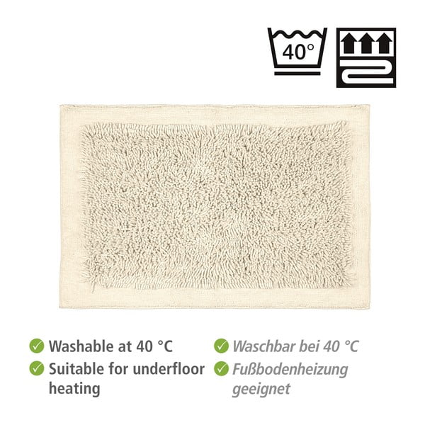 Krémszínű textil fürdőszobai kilépő 60x90 cm Sidyma – Wenko-image-4