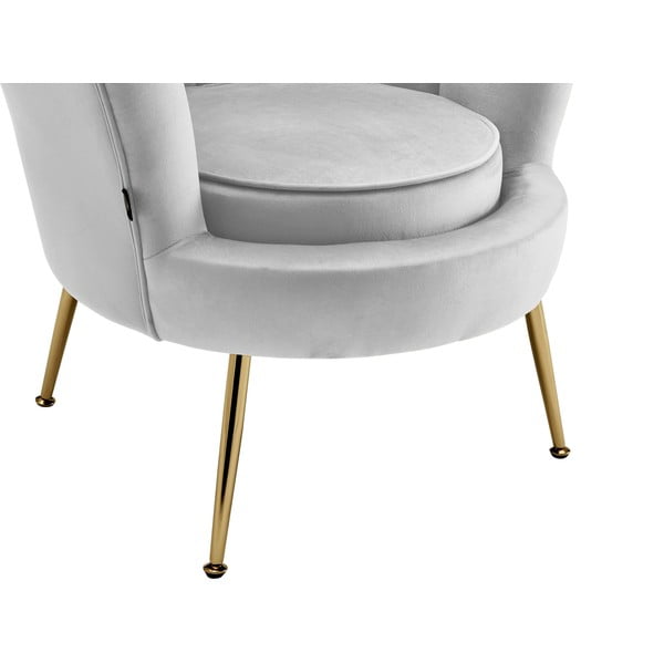 Világosszürke bársony fotel Kelsey – Støraa-image-4