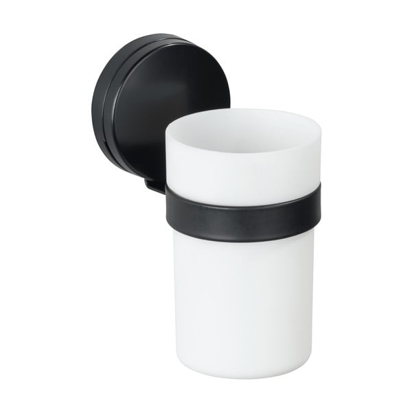 Static-Loc® Plus fekete-fehér fali fogkefetartó pohár - Wenko