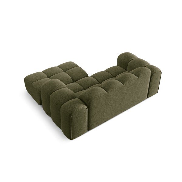 Zöld zsenília sarokkanapé (jobb oldali-heverő résszel) Treno – Cosmopolitan Design-image-3