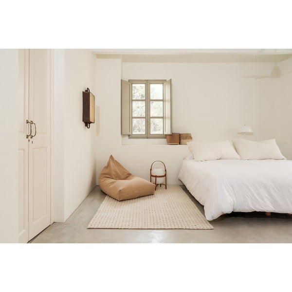 Elefántcsont színű mosható-kézi szövésű gyapjú futószőnyeg 80x230 cm Unexpected Wool – Lorena Canals-image-3