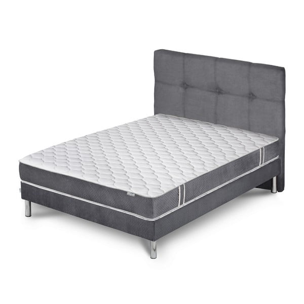 Syrius szürke ágy matraccal, 140 x 200 cm - Stella Cadente Maison