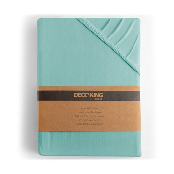 Türkiz gumis jersey lepedő 160x200 cm Amber – Restilo-image-4