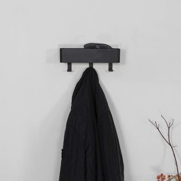 Fekete fém fali fogas polccal 27 cm Dax Play – Spinder Design-image-1