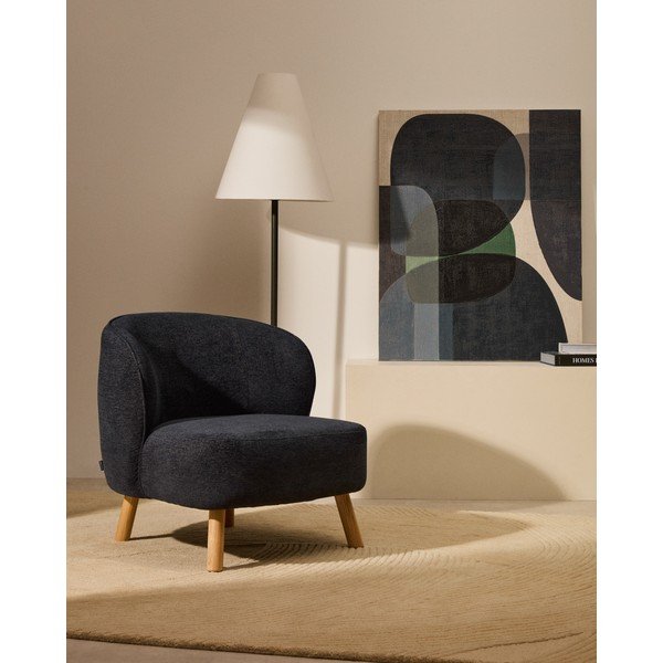 Szürkéskék zsenília fotel Ulit – Kave Home-image-1