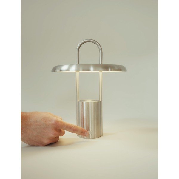 Ezüstszínű rozsdamentes acél LED dimmelhető asztali lámpa (magasság 25 cm) Pier – Stelton-image-3