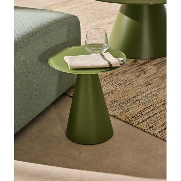 Kerek tárolóasztal üveg asztallappal ø 30 cm Wilshire – Kave Home-image-1