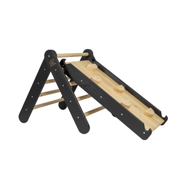 Fekete borovi fenyő pikler háromszög 46x87x60 cm Montessori – Meowbaby