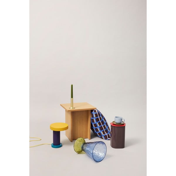 Tárolóasztal tölgyfa dekorral 35x35 cm Straight – Hübsch-image-3