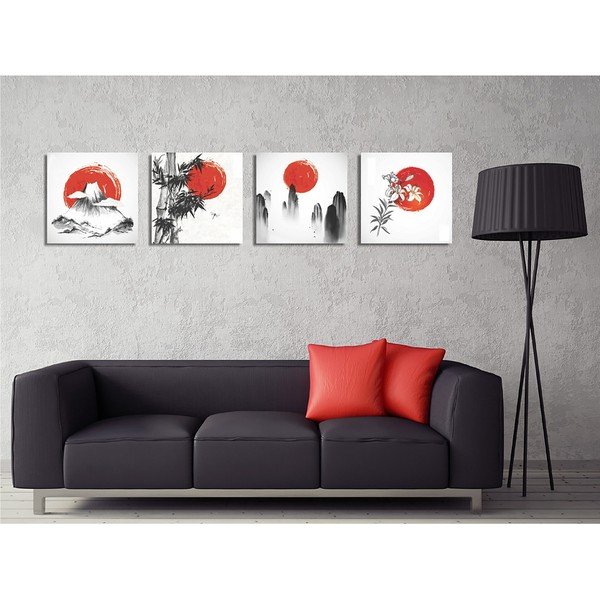 Kép szett 4 db-os 30x30 cm Zen – Wallity-image-1