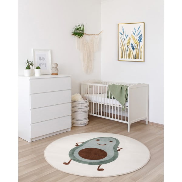 Mentazöld-elefántcsont színű gyerek szőnyeg ø120 cm Avocado Mint – FD-image-1