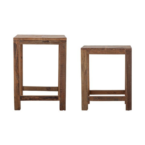 Újrahasznosított fa tárolóasztal szett 2 db-os 40x36 cm Galen – Bloomingville-image-4