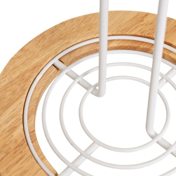 Fehér-natúr színű fém papírtörlő tartó ø 15 cm – Casa Selección-image-2