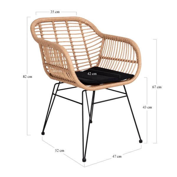 Trieste 2 db műrattan kerti szék - House Nordic-image-4