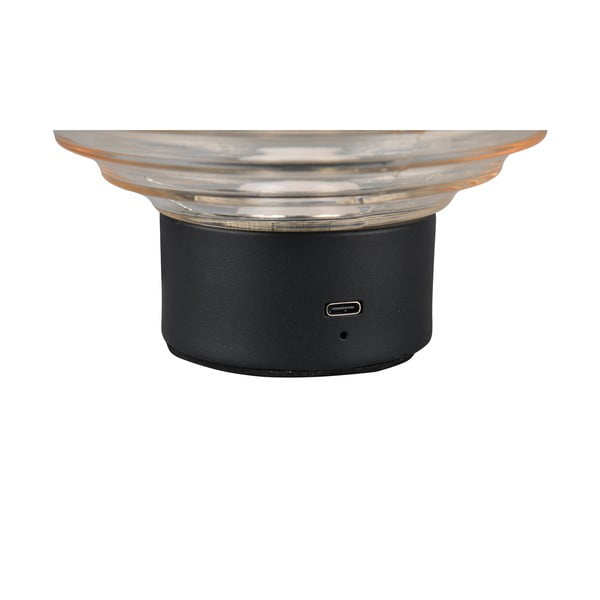 Fekete-bézs LED dimmelhető asztali lámpa üveg búrával (magasság 14,5 cm) Earl – Reality-image-3