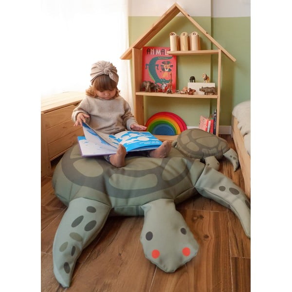 Zöld gyerek babzsák Turtle – Little Nice Things-image-1