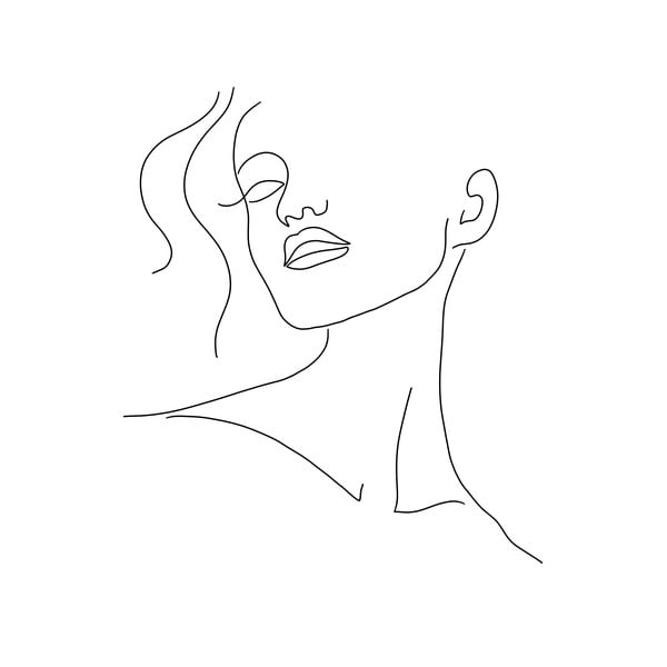 Poszter 29x41 cm Minimal Woman Face Line Art – Veronika Boulová