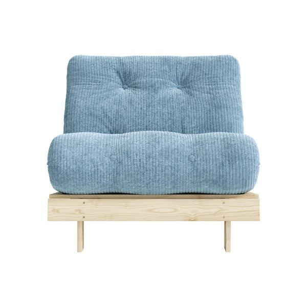 Világoskék kinyitható kordbársony futon fotel Roots – Karup-image-4