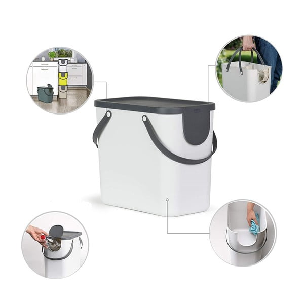 Szelektív szemetes újrahasznosított műanyagból 25 l Albula - Rotho-image-2