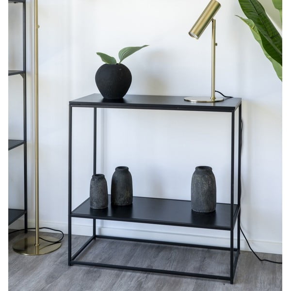 Fekete konzolasztal fekete asztallappal 80x36 cm Vita – House Nordic-image-1