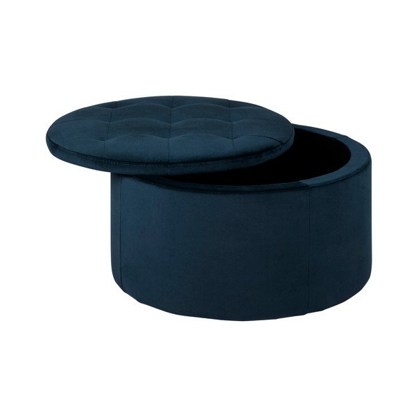 Vic sötétkék bársony puff, ⌀ 60 cm - Actona-image-2