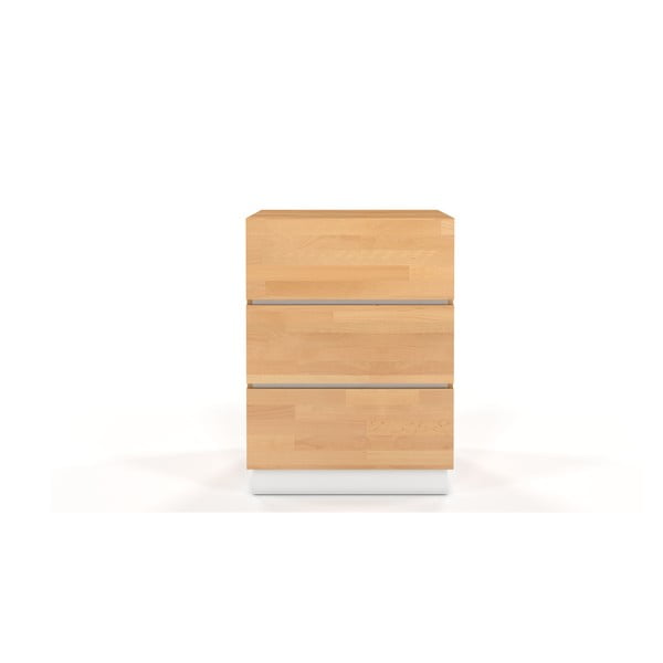 Finn 3S bükkfa és borovi fenyőfa komód fehér részletekkel - SKANDICA