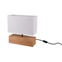 Fehér-natúr színű asztali lámpa textil búrával (magasság 30 cm) Woody – Reality