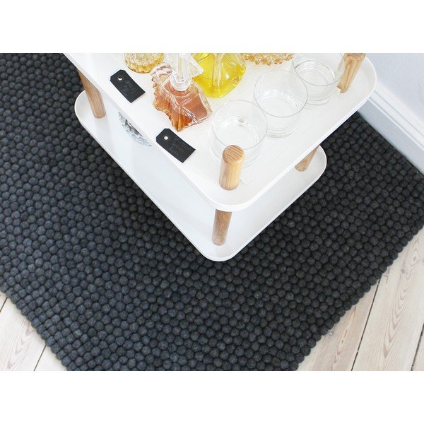 Ball Rugs antracit gyapjú golyószőnyeg, 120 x 180 cm - Wooldot-image-1