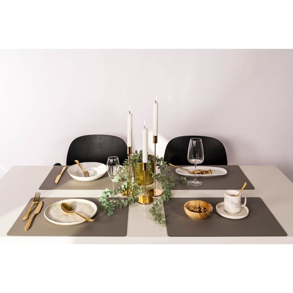 Titane szürkésbézs tányéralátét újrahasznosított bőrből, 33 x 45 cm - ZicZac-image-2