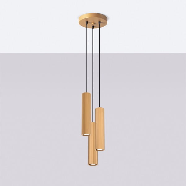 Aranyszínű függőlámpa ø 19,5 cm Gleam – Sollux-image-3
