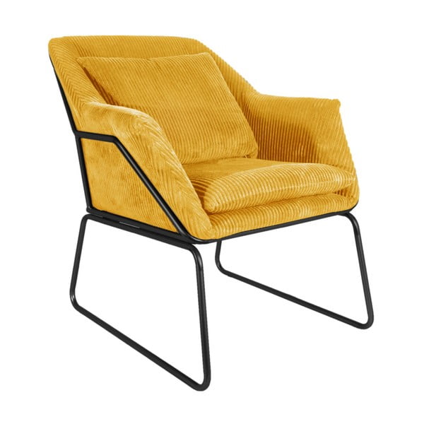 Glam sárga kordbársony fotel - Leitmotiv