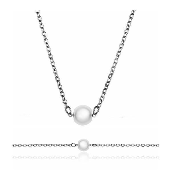 Pearls ezüstszínű nyaklánc, medál és karkötő szett rozsdamentes acélból - Emily Westwood